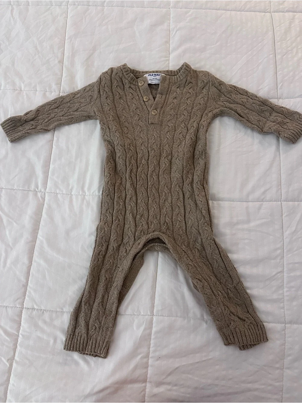 Old Navy Taupe Cable-Knit Infant One-Piece